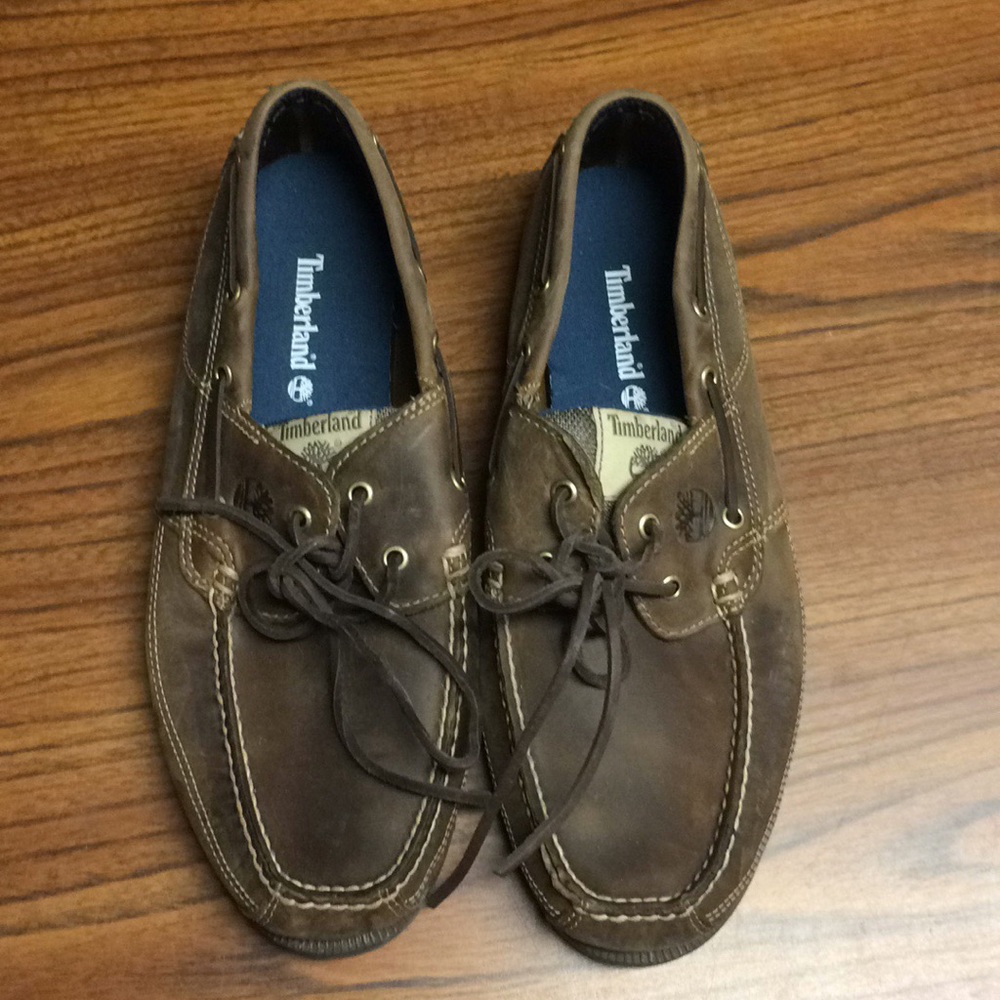 Timberland brown boat shoes piper cove loafers